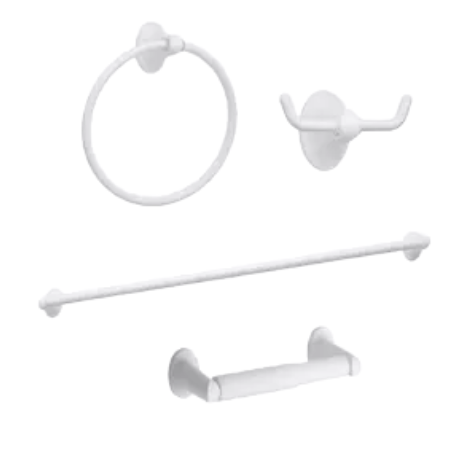 Estilo White 4 Piece Bathroom Accessory Set