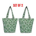 2x Sachi Insulated Market Tote Bags Foldable Shopping Carry Bag - Bohemian Green