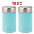 2 x Food Flask Vacuum Insulated Stainless Steel Soup Container 450ml - Spearmint