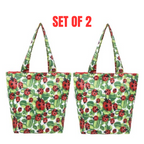 2 x Sachi Insulated Market Tote Folding Portable Shopping Carry Bag - Lady Bug