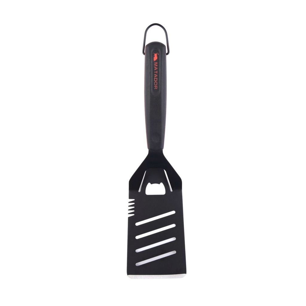 Matador BBQ Spatula Stainless Steel Non-Stick Slotted Turner - Black