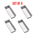 4x Madesmart Small Storage Bin Utensil Tray Kitchen Drawer Organiser - Soft Grey