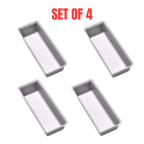 4x Madesmart Small Storage Bin Utensil Tray Kitchen Drawer Organiser - Soft Grey