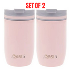 2 x Oasis Insulated Travel Cup 300ml - Soft Pink