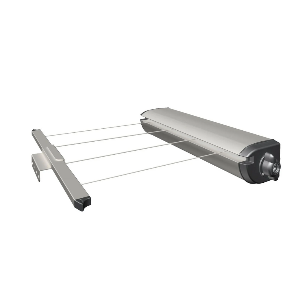 Sunfresh 4 Line Retractable Clothesline Wall Mounted 26m Hanging Space - Grey