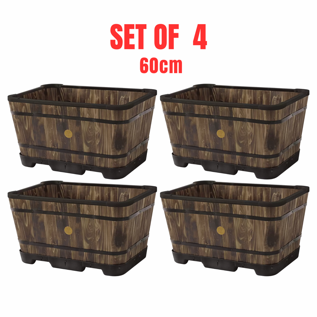 Takasho VegTrug 60cm Wooden Trough Planter 4 Pack