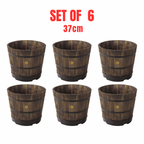 Takasho VegTrug 37cm Wooden Barrel Planter 6 Pack