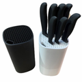 7 Piece Ceramic Knife Set with Block Black or White Kitchen Knives