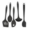 5 Piece Black Silicone Kitchen Utensil Set Cooking Tools