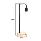 Table Lamp Timber Base Modern Bedside Bedroom Lamps Reading Desk Light - Black
