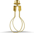 Lamp Holder for Clip-on Light Bulbs with Levellers, Include Finial - DIY Adapter for Shades (1 Pc, Gold)
