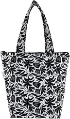 2x Sachi Insulated Market Tote – Eco-Friendly & Durable Monochrome Blooms Print