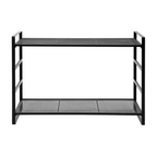 Boxsweden 2-Tier Mesh Wire Storage Shelf Organizer Rack 73cm – Black