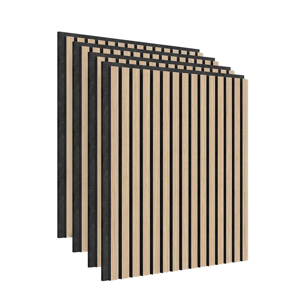 Artika Sonolok Sound Absorbing Slatted Wall Panel Kit Oak And Black