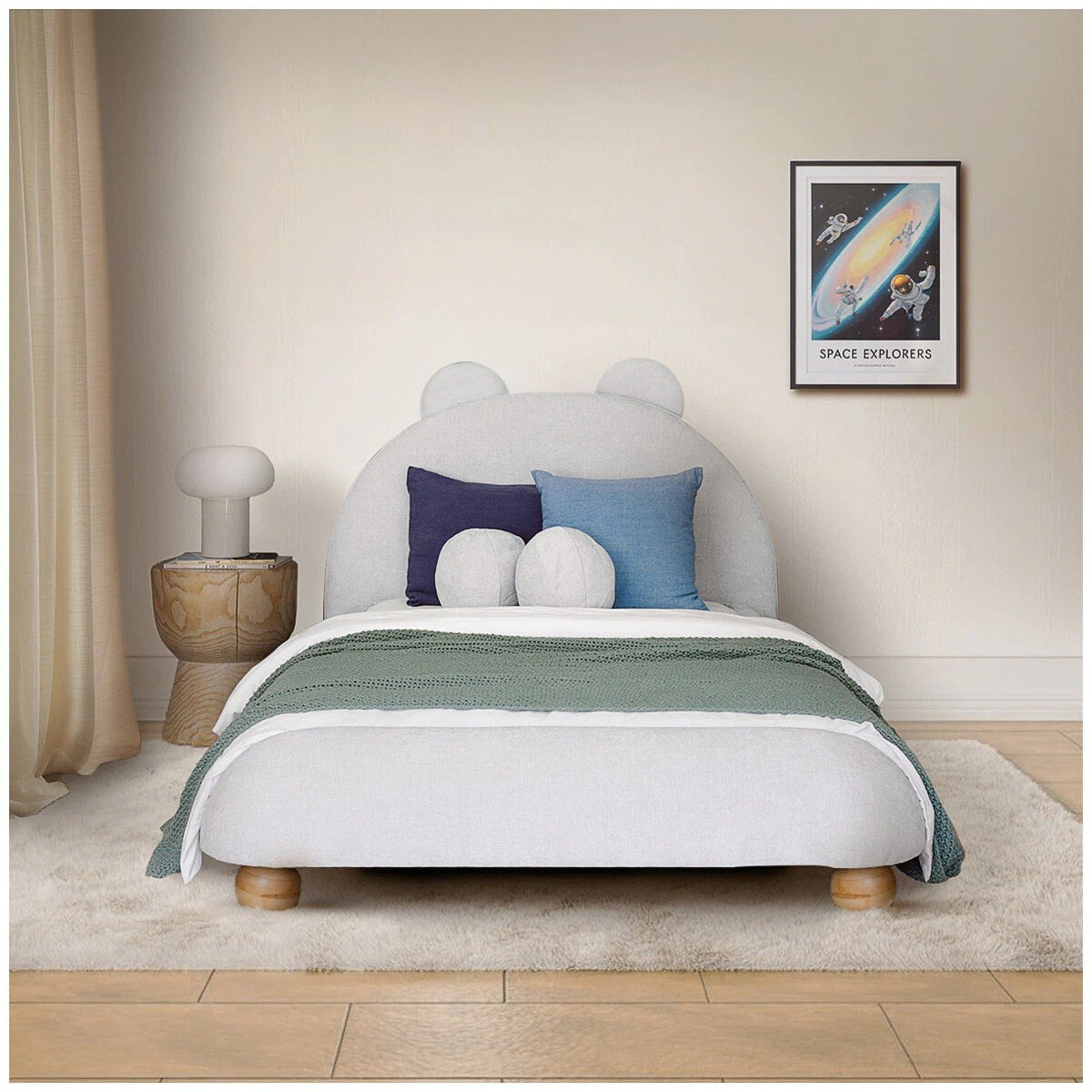 Aesthetik Kids Upholstered King Single Bed Grey