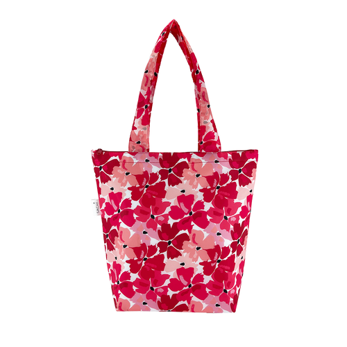 2x Sachi Insulated Market Tote – Eco-Friendly & Durable Red Poppies Print