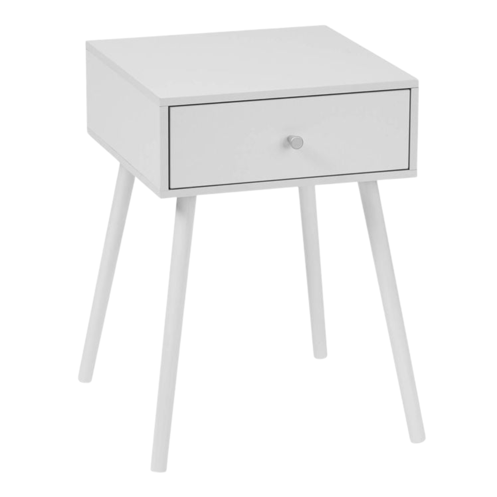 Housemate 1-Drawer Bedside Table, White, 570x400x400mm