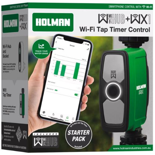 Holman WX1 Tap Timer And Wi-Fi Hub /Smartly Track Water Flow And Water Usage