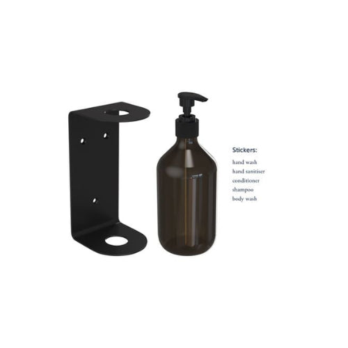 Living Elements Bathroom Black and Amber Wall Mounted Single Soap Bottle Holder