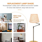 SKISUNO Khaki Rattan Floor Lamp Shade Replacement 6.7x6.7in for Study Room, 1 Piece and Stylish