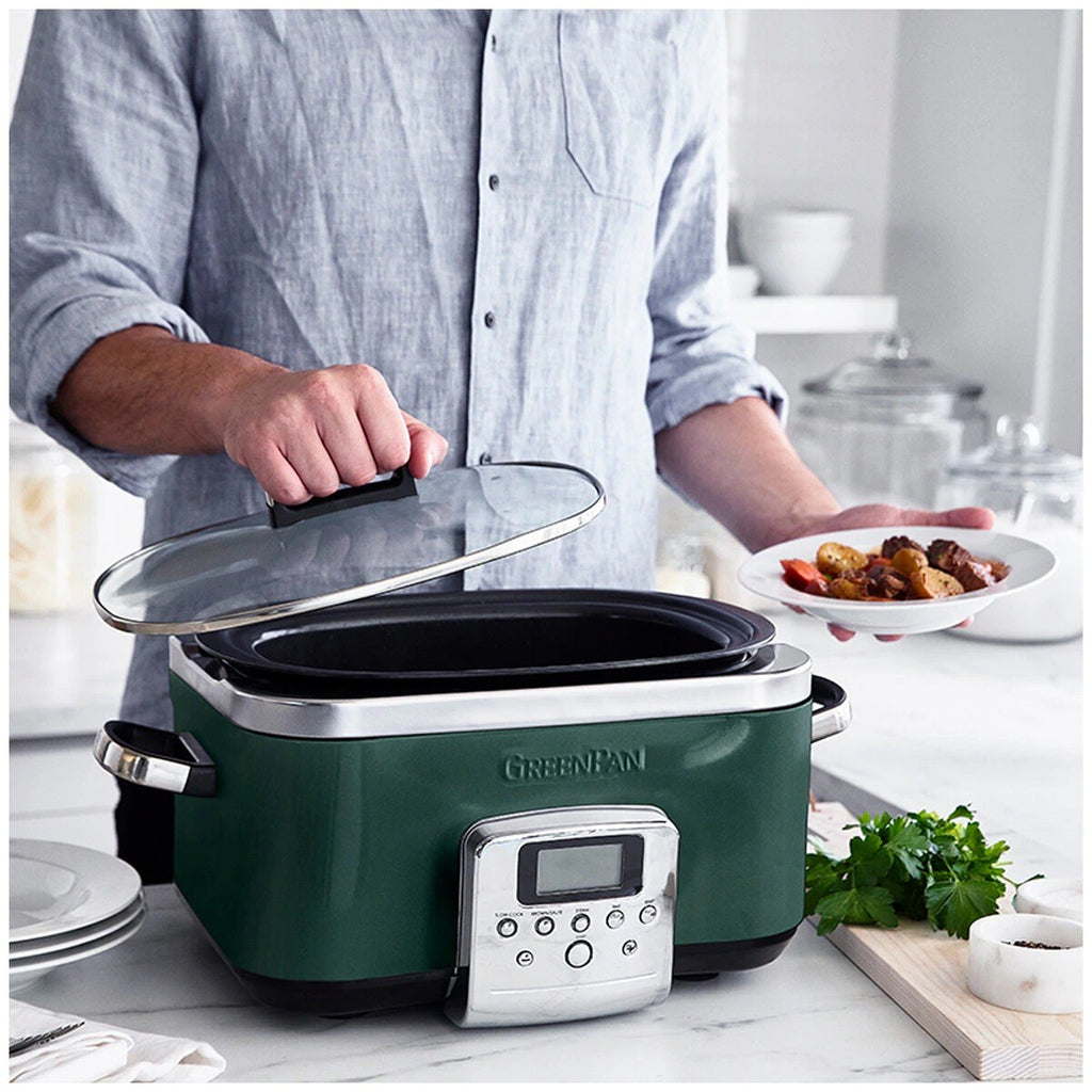 Webky Slow Cookers – GreenPan 6L Slow Cooker CC009380-001 Pine Green