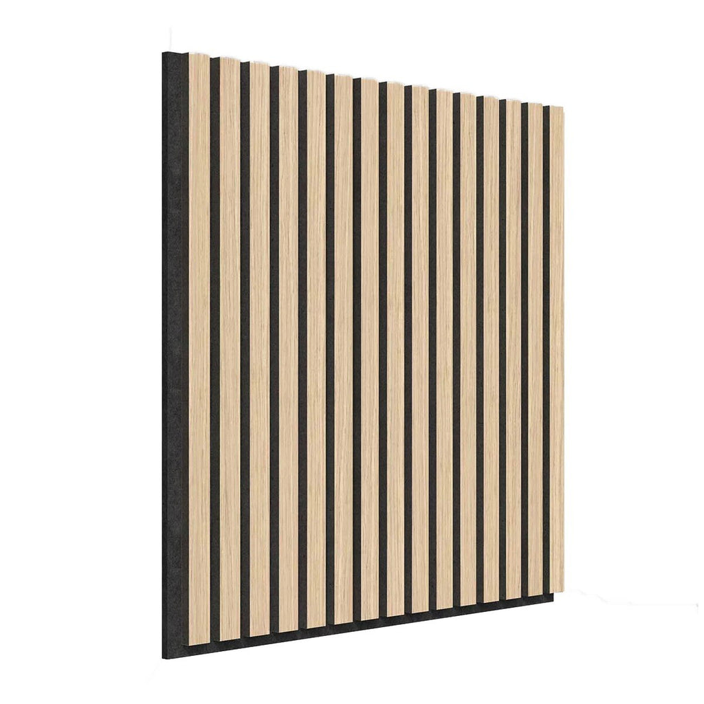 Artika Sonolok Sound Absorbing Slatted Wall Panel Kit Oak And Black