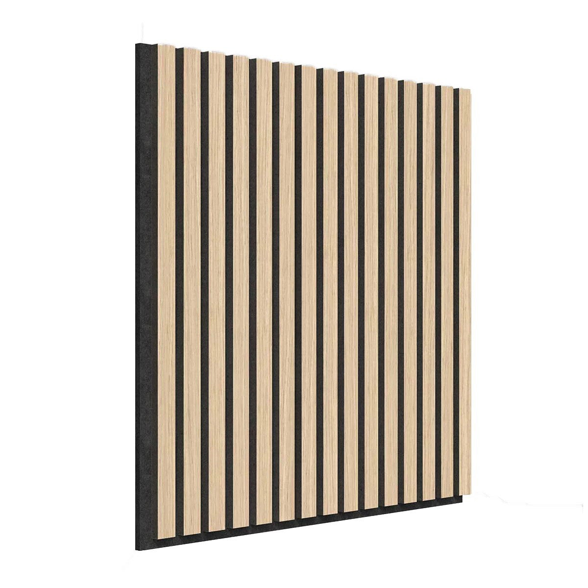 Artika Sonolok Sound Absorbing Slatted Wall Panel Kit Oak And Black