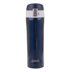 2 x Oasis Stainless Steel Flip-Top Vacuum Flask – Navy Blue, 450ml