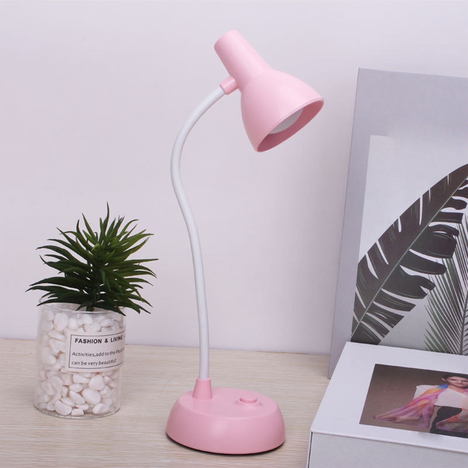 Cute Desk Lamp with USB Charging Port, Dimmable LED Reading Lamp, Flexible Gooseneck Auto Dimming Table Task Light, Bedside Reading Table Lamp, for Home Office Dorm Bedside White