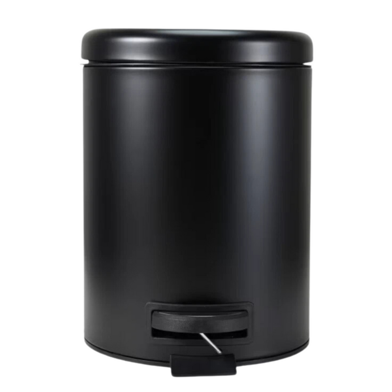 Matte Black Trash Bin - Modern & Durable Waste Container