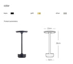 Gold Elegant Aluminum Alloy Rechargeable LED Touch Lamp - 3-Color Dimmable Cordless Table Light
