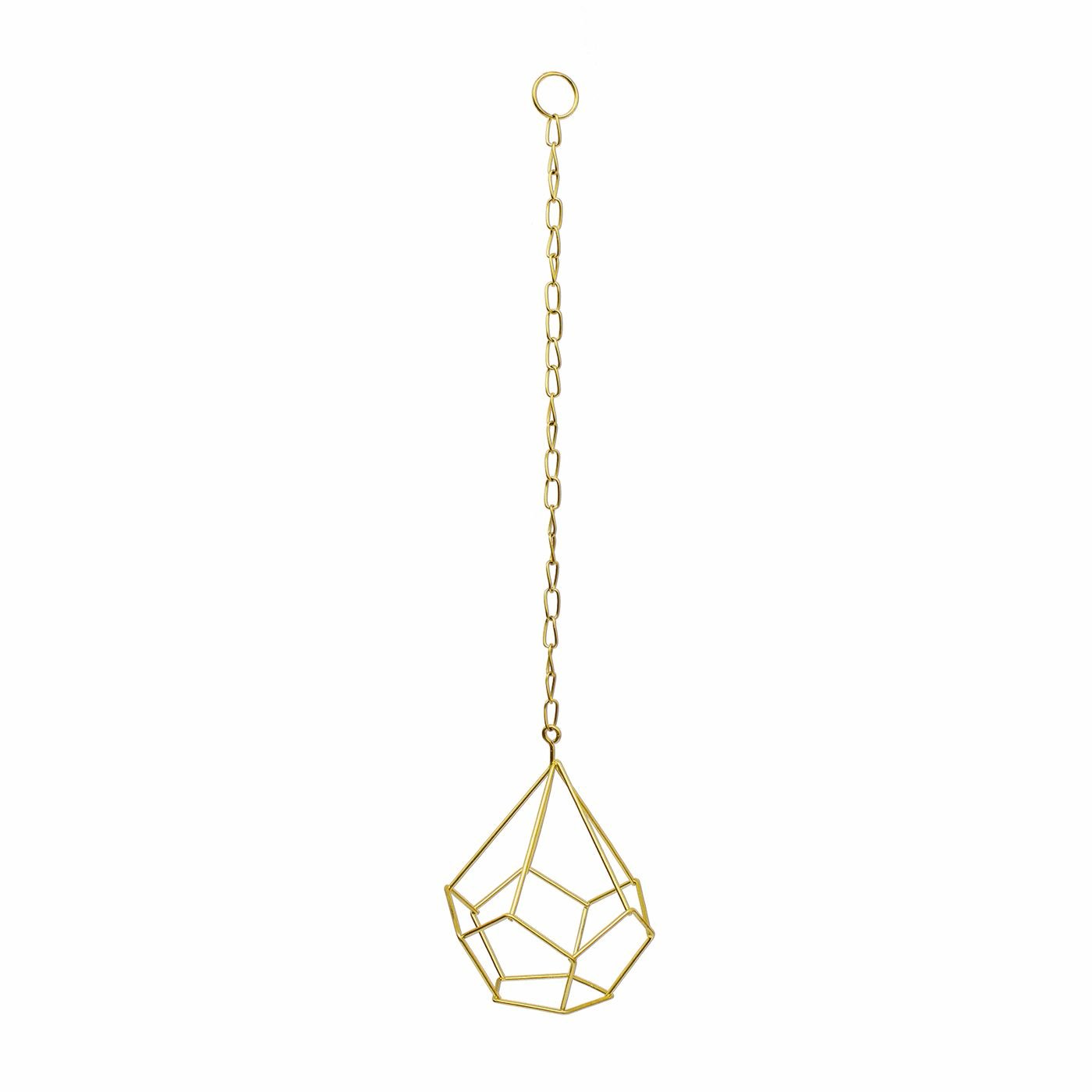2x Chain Hanging Air Planter Gold Geo Plant Holder Hanger Flower Pot Display