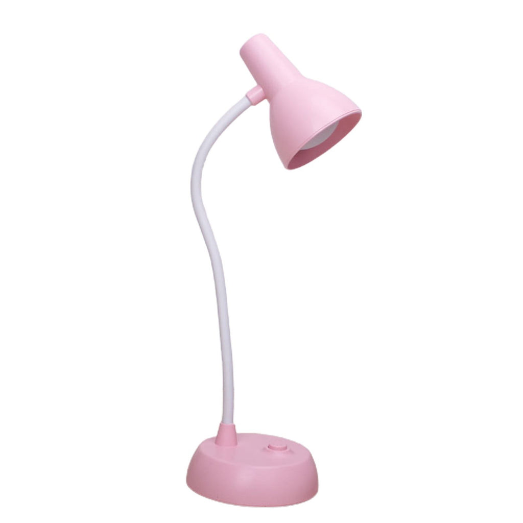 LED Desk Lamp with USB Charging Port, Auto Dimming Task Lamp, Flexible Gooseneck Table Light for Dorm Bedside, Adapter Include, White, Desk Lamp with Flexible Gooseneck Hose Neck Pink