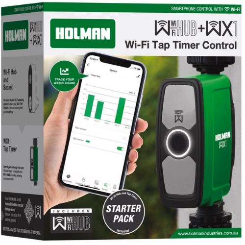 Holman WX1 Tap Timer And Wi-Fi Hub /Smartly Track Water Flow And Water Usage