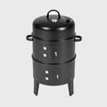 Portable Steel Charcoal BBQ Grill Smoker Roaster Outdoor Cooking Barbecue;  Black