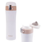 2 x Oasis Stainless Steel Flip-Top Vacuum Flask – White, 450ml
