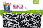2x Sachi Insulated Market Tote – Eco-Friendly & Durable Monochrome Blooms Print