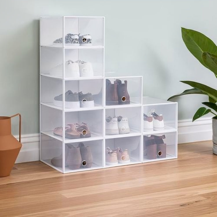 Inabox 36 x 27 x 18cm Clear Stackable Shoe Box Set of 2