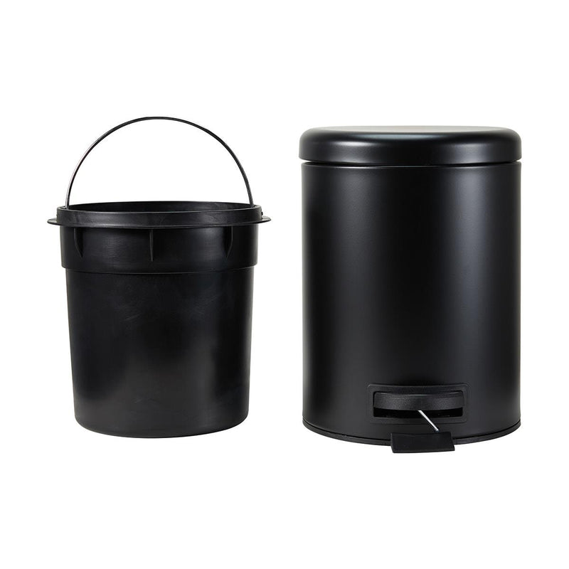 Matte Black Trash Bin - Modern & Durable Waste Container