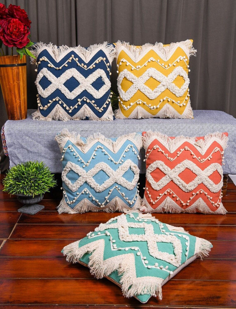 Moroccan Cushion Tassel Cushion Boho Cushion Hand Tufted Cushion Decorative Pillow Lumber Pillow 45*45cm