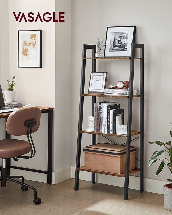 VASAGLE 4 Tier Ladder Shelf Rustic Brown