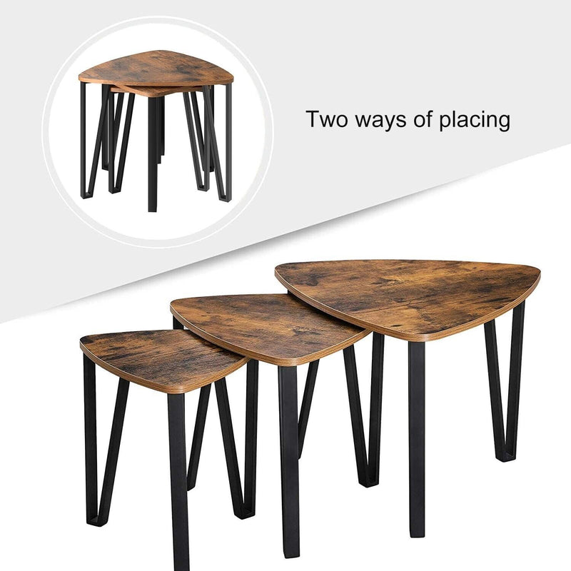 VASAGLE 3 Piece Nesting Coffee Tables Set