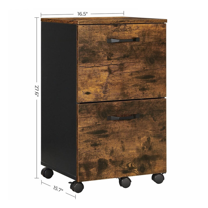 VASAGLE 2 Drawer File Cabinet with Wheels