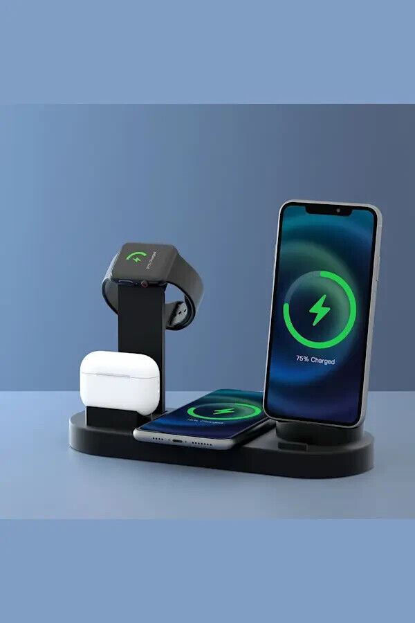 Devanti 4-in-1 Wireless Charger Dock Multi-function Charging Station for Phone