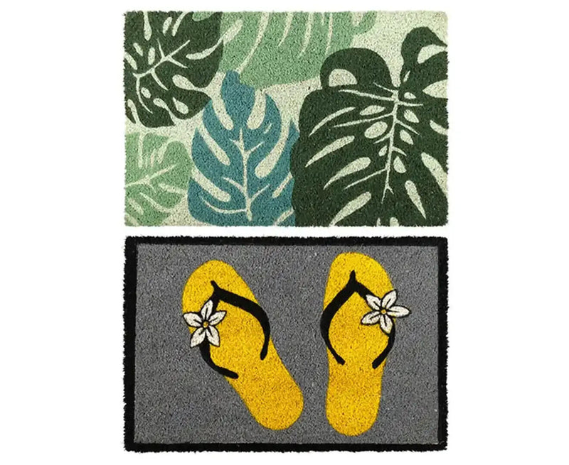 2 x Doormat for Front Door Entryway Cursive Natural Coconut Coir Floor mat Outdoor 40x60cm