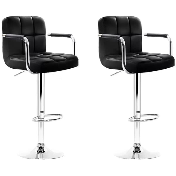 Artiss Black Gaslift Swivel Barstool with Arm Rests 2 Pack