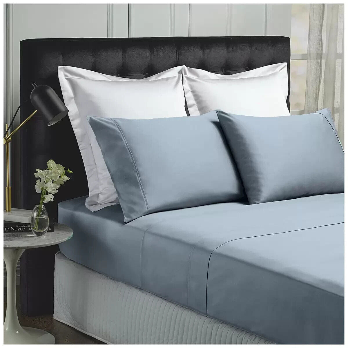 Royal Comfort Balmain Bamboo King Sheet Set Blue Fog