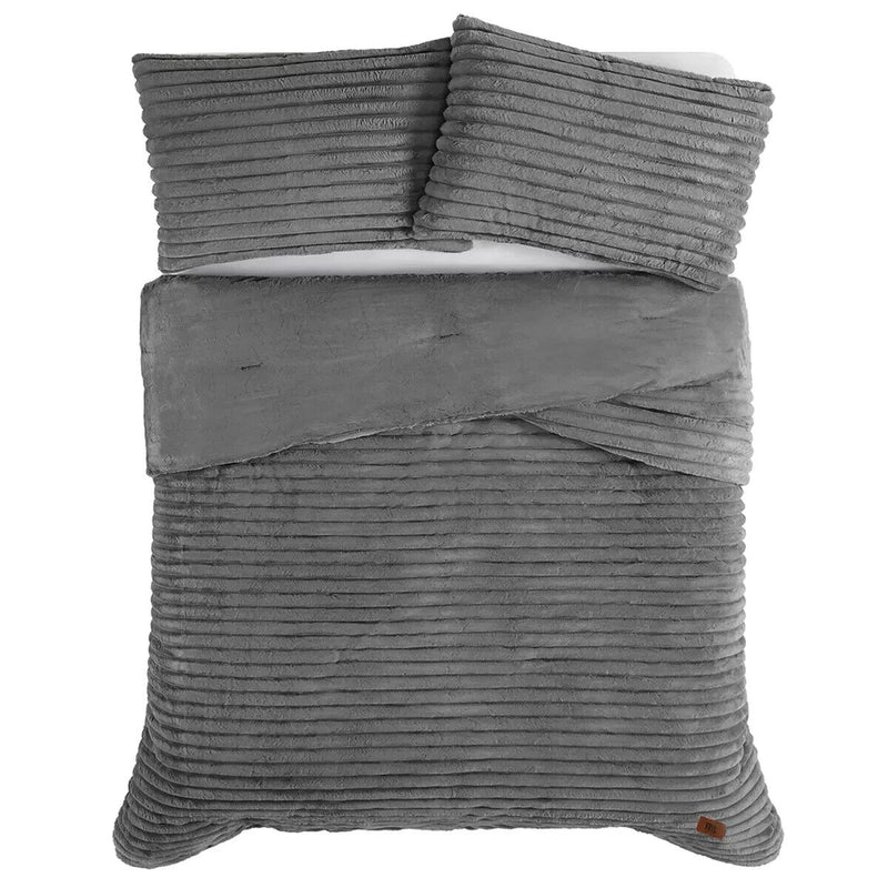 Frye Channel Comforter 3 Piece Queen Set Grey