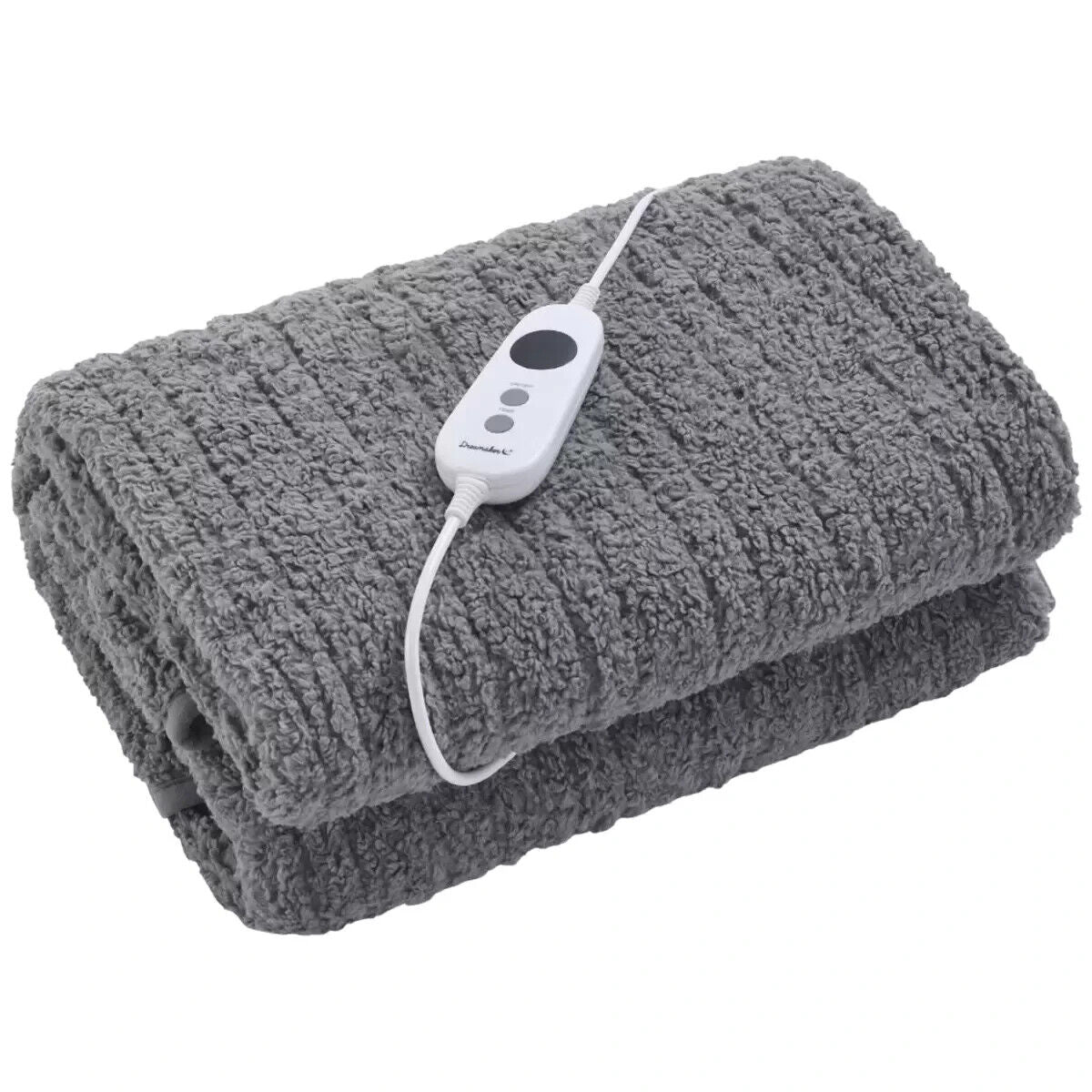 Dreamaker Teddy Fleece Heated Throw Grey