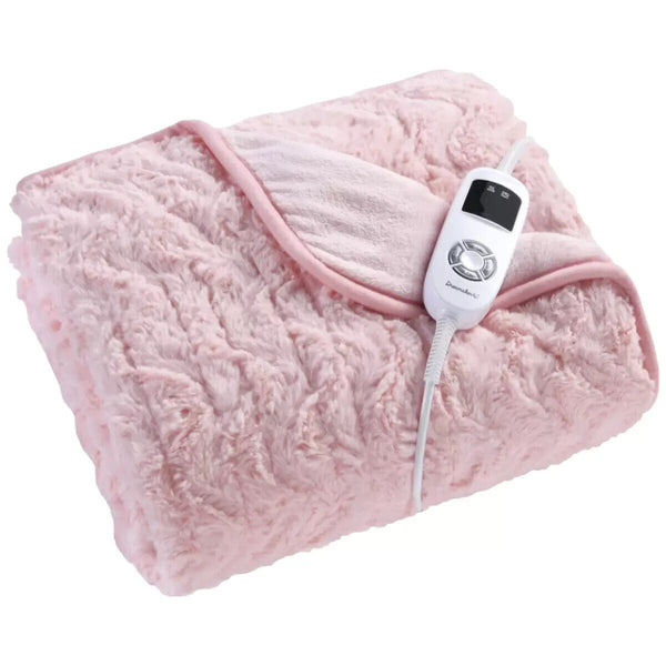 Dreamaker Faux Fur Heated Throw 500gsm Pink